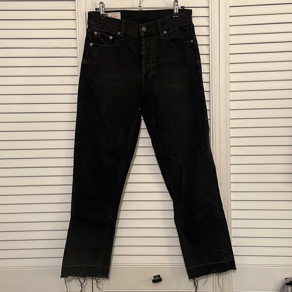 Gap Cheeky Straight High Rise Jeans - Black, Size 2, Waist size 26